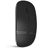 Bluetooth Maus, Wiederaufladbare Kabellose Maus für MacBook Pro/Air/iPad/Laptop/PC/Mac/Computer, Schwarz