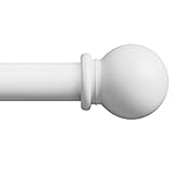 gardinenstange weiß 71-223 cm, wandmontage gardinenstangen set mit Halterungen, Dekorativ 16mm weiss matt gardinenstange 2.2m lang, gardinenstange outdoor wetterfest