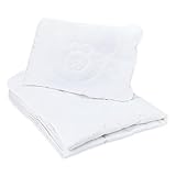 Baby Bettdecke und Kissen Kinderdecke 100x135 cm und Babykissen 40x60 cm - Kinderbettdecke Kinder Bettdecken Set und Decke für Kleinkind Babybett Mikrofaser Weiß