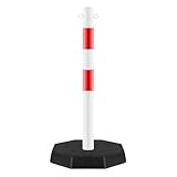 ROBUSTO Kettenpfosten STAHL, feuerverzinkt, rot reflektierend/weiß, 100 cm, Art.-Nr. 37137 | Kettenpfosten | Absperrpfosten | Absperrkette
