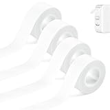 4 Rollen Etikettenband Geeignet für Etikettendrucker Wasserfeste Etikettenband Drucken Sie Barcode, Name, Datum, Preis usw Geeignet für Haus, Büro, Schule (Weiß, Rollen /15mmx4m)