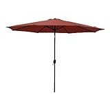 JJ. Juanito Sonnenschirm, gerade, rund, neigbar, Ø 300 cm, Durchmesser 3 m, Öffnung mit Kurbel, professionelles Segeltuch 240 g/m², verstärkt, UV-beständig, Olivgrün, 300 x 300 x 249 cm