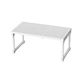 Erweiterbares Küchenregal, stapelbar, Gewürzregal, verstellbar, Mikrowellen-Nizer, Küchenaufbewahrungslösung für Speisekammer und Badezimmer, 42 cm L x 32 cm H, Länge 37–48 cm