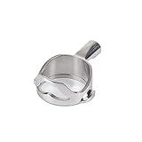 Alanmoship Edelstahl-Kaffeemaschinengriff für E61-Gruppenkopf, 58 mm bodenloser Siebträger mit feinem Netzfilter, kompatibel mit Rocket, für Lelit, für Rancilio Modelle (A)