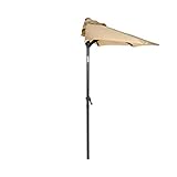 BUTLERS Halbrunder Sonnenschirm (185 x 95 cm) Schirmstange Ø 38 mm -SIESTA- Balkonschirm mit Kippfunktion, Kurbel, UV-Schutz | ideal für Wandmontage am Balkon | Sonnenschutz für Garten, Terrasse