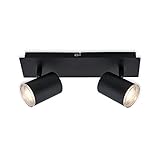 BRILONER Leuchten - Deckenspot, Badleuchte, Badlampe, Deckenleuchte, Strahler dreh- und schwenkbar, 2x LED/GU10, IP44, Schwarz, 290x99x112mm (LxBxH), 2731-025