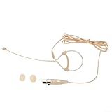 YUANGANG Ohrbügel-Mikrofon mit Schaumstoff-Windschutzscheibe, Ohrbügel, Headset-Mikrofon, Beige