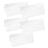 OUNONA 5 Stück Teiliges Acryl Tischschild Doppelseitige Transparente Tischkartenhalter Bruchsicher Abgerundete Kanten Vielseitig für Hochzeit Büro und Partydekoration