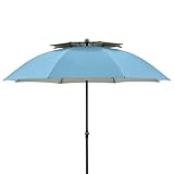Doppler Sonnenschirm 200cm in blau I für Strand sowie Balkon & Terrasse I Schirm höhenverstellbar I Mit UV-Schutz & knickbar I Für Strand & Freibad I Strandschirm