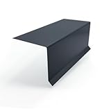 Ortgangblech Länge 200cm | Stahl verzinkt Anthrazit RAL7016 | Zuschnitt 100mm (A: 15mm + B: 40mm + C: 45mm) | Dachblech Winkelblech Kantblech