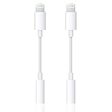 iPhone Kopfhörer Adapter [Apple MFi Zertifiziert] 2 Stück Lightning auf 3.5mm Kopfhörer Adapter Aux Adapter Klinke Audio Kabel Konverter Kompatibel mit für iPhone 14/13/12/11 Pro/X/XS Max/XR/8/7