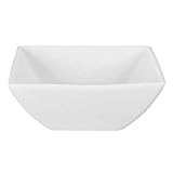 Dajar AMBITION Quadratische Salatschüssel Porzellan Porto 18,5 cm große Schüssel Spülmaschinen & Mikrowellenfest 1 Einheit, Weiß