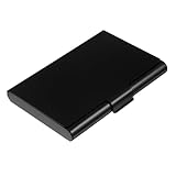 Mikikit Aluminium Visitenkartenhalter mit Großer Kapazität Langlebige Kartenbox für Büro und Zuhause Vielseitige Aufbewahrungsbox für Geschäftskarten und Kleine Utensilien Eleganter