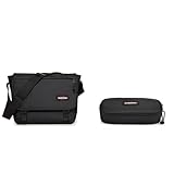 EASTPAK - Delegate + - Umhängetasche, 20 L, Black (Schwarz) & OVAL Single - Federmäppchen, Black (Schwarz)