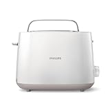 Philips Toaster – 2 Toastschlitze, 8 Stufen, Brötchenaufsatz, Auftaufunktion, Liftfunktion, Abschaltautomatik, weiß (HD2581/00)