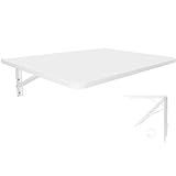KDR Produktgestaltung Wandklapptisch Schreibtisch Tischplatte 70x50 cm in Weiß Klapptisch Esstisch Küchentisch für die Wand Bartisch Stehtisch Wandtisch Tisch klappbar zur Wandmontage