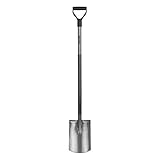 Fiskars Spaten mit rundem Rand, für Möbel und wenig Steine, Länge: 125 cm, hochwertiger Borstahl, grau/schwarz, ergonomisch, 1025375