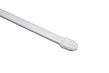 GARDINIA Vitragestange flachoval, Ausziehbar, Gardinenstange, Metall/Kunststoff, Weiß, 80-120 cm, 2 Stück
