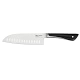 Tefal Jamie Oliver Santokumesser 16,5 cm, hohe Schneideleistung, unverwechselbares Design, widerstandsfähige und langlebige Klingen, Edelstahl, schwarz, K2671556