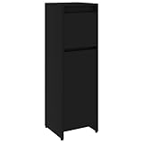 vidaXL Badezimmerschrank mit 2 Fächern 1 Schublade 1 Tür Midischrank Badschrank Badregal Badmöbel Schrank Badezimmer Regal Schwarz 30x30x95cm Holzwerkstoff