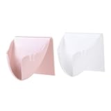 BUGUUYO 2 Stück Seifenhalter ohne Bohren Kunststoff Ablaufsieb Wandmontage Seifenschale für Bad Wc Küche Weiß Praktischer Wasserablauf Platzsparend und Wandhängend