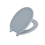 SINOBATH WC Sitz Mit Absenkautomatik,Hochwertige Haut wie Gefühl Toiletten, MDF Holzkern, Stabile QualitäT, Einfache Montage Deckel Klobrille (Grey)