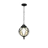 Amerikanischer Retro-Kugelleuchter – wasserdichte und rostfreie Außenbeleuchtung für Innenhöfe, Balkone und Gärten (schwarz, 8,6 Zoll)