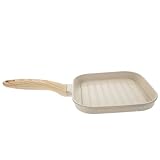 Sewroro Antihaft Bratpfanne aus Robustem Aluminium Steakpfanne mit Wärmeisolierendem Griff Universelle Küchenpfanne für Induktionsherde Cremeweiß Langlebig und Kratzfest