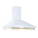 Klarstein Dunstabzugshaube 90cm, Abluft-Dunstabzugshaube mit RGB-LEDs, Leistungsstarke Abzugshaube Leise, 591,5 m³/h Luftstrom, Wandhaube mit Aluminium-Fettfilter & 3 Leistungsstufen, Dunstabzug 90 cm