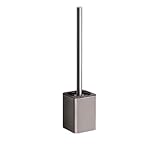 Klobürste Metall-Wand- oder Bodenmontage-Toilettenbürste mit doppeltem Verwendungszweck, Rundbürste, WC-Bürstengarnitur mit Kunststoffborsten, WC-Bürste WC-Bürsten