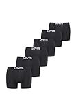 Levi’s Einfarbige Basic-Boxerslips, atmungsaktive Herrenunterwäsche aus Bio-Baumwolle mit elastischem Bund und doppelter Einlage, keine hochrutschenden Beinöffnungen, 6er-Pack