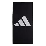 adidas Unisex Brand Stripes Towel, Black/White, L
