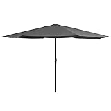 vidaXL Sonnenschirm mit Metall-Mast Kurbelmechanismus Gartenschirm Marktschirm Strandschirm Balkonschirm Ampelschirm Schirm 400cm Anthrazit