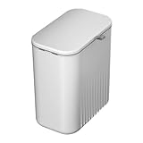 DZYHFCO Abfalleimer zum Aufhängen, Mülleimer mit Deckel, 2,4 Liter, Küchenkomposteimer für Arbeitsplatte oder unter der Spüle, schmaler Wand-Mülleimer für Schrank/Badezimmer/Schlafzimmer, Rubbis