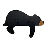 skyrabbiter Tier-Dekor, Basteln, handgefertigt, schwarz, weiß, Silhouette, Tier-Dekor für Kamin, Bücherregal, Schreibtisch Hängetopf Für Pflanzen (Black, One Size)