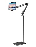 LanPavilion Tablet-Bodenständer, Tablet Halterung mit 2,25 kg Basis, Flexibler Verstellbar Tablet Ständer, kompatibel mit iPad, iPhone, Galaxy, für Zuhause, Bett, Sofa, Büro, 4,7-13 Zoll Geräte