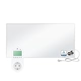 BR Bringer Infrarotheizung 1200 Watt - mit Steck-Thermostat - Infrarot Elektroheizung Energiesparend - 5 Jahre Garantie, TÜV GS - Deutsche Qualitätsmarke (weiß)