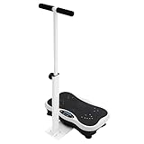 Vibrationsplatte 120 Stufen 10 Trainingsprogramme, Leiser Motor Vibrationstrainer mit Trainingsbänder, bis 150 kg Fitness Vibrationsboard für Home Workout
