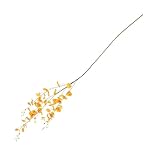 Housoutil Künstliche Oncidium Orchidee Blüte Orange mit Stiel Kunstblume für Selbstgemacht Dekoration Zuhause und Büro Realistische Künstliche Blumen für Vase und Fotorequisit