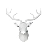 Harz Hirsch Wandkunst - Elegante Wildtierskulptur, montiertes dekoratives Ornament | Anti-Fade Hängende Statuen für Esszimmer oder Flur, eleganter