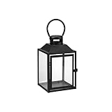 BUTLERS Windlicht Laterne Glas & Eisen Schwarz 24 cm...