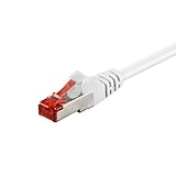 Goobay 92764 CAT 6 Kabel Lan Netzwerkkabel für Gigabit Ethernet S-FTP doppelt geschirmtes Patchkabel mit RJ45 Stecker, 15m, Weiß