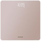 Homebuds Digitale Waage Personen, hohe Präzision Zugesichert durch professionelle Personenwaage fabrik SEIT 2001, helle weiße LED und Step On, 3*AAA Batterien enthalten, 400lb/182kg, Roségold