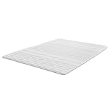 Sleezzz Matratzentopper, 2,5 cm Höhe, 7-Zonen Komfortschaum, Weiß, Rutschhemmend mit Eckgummis (180 x 200 cm)