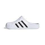 adidas Unisex Adilette Clog Slide Sandal, Cloud White/Core Black/Cloud White, 43 EU