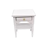 HONITANO 12 Kleiner Haus Nachttisch Weiß Möbelminiatur für Puppenhaus Schlafzimmer Glatte Oberfläche Langlebiges Miniatur Holzmöbel zur Dekoration