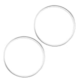 Cabilock 2 Stück Metall Dessertringe Multifunktionale Gebäckringe Backzubehör Edelstahl Kochringe Edelstahlringe Pizzaofenzubehör Runde Metallringe Kuchenbacken Silber