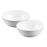 Wilmax - Schale aus Porzellan - 600nl - 2er Set - Salatschüssel - Weißer Schüssel für Snacks, Salat - Ø 14cm- Obstschale - Müsli-Schale - Elegant und Kratzfest - Ideal als Geschenk