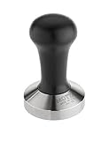 Motta 8100/B Tamper aus Edelstahl, planar mit schwarzem Echtholzgriff, 58 mm