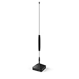 Hama Zimmerantenne „Basic“, passiv (Empfang von DVBT, DVBT2, DAB+, DAB, UKW, Zimmerantenne für Fernseher und Radio, 360° Empfang, 180° schwenkbar) schwarz